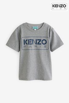 KENZO KIDS Grey Paris Logo Short Sleeved T-Shirt