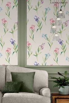 Laura Ashley Soft Natural Hawling Irises 10M Wallpaper