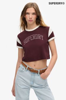 Superdry Port Red Athletic Graphic Ringer T-Shirt