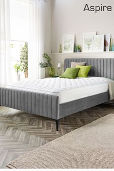 Aspire Furniture Grey Vermont Velvet Bed