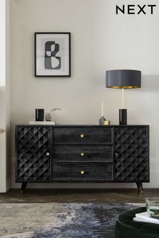 Black Black Lloyd Mango Wood Large Sideboard