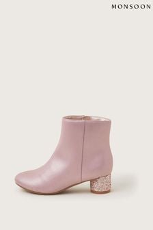 Monsoon Pink Shimmer Heel Boots