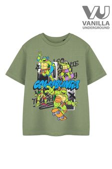 Vanilla Underground Green Teenage Mutant Ninja Turtles Boys Licensed 100% Cotton T-Shirt