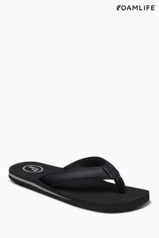 Foamlife Black Denim Mens Seales Flip Flops