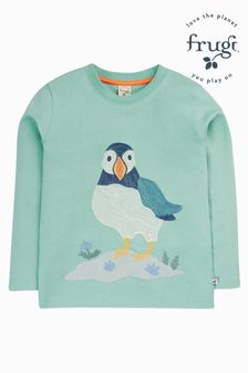 Frugi Green Embroided Puffin T-Shirt