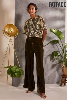 FatFace Ava Brown Velvet Trousers