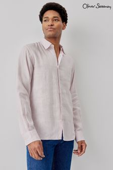 Oliver Sweeney Pink 100% Cotton Linen Shirt