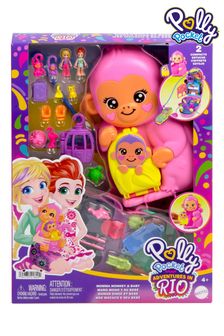 Polly Pocket Momma Monkey And Baby Playset