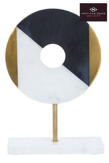 Fifty Five South Black and White Omari Disc Sculpture