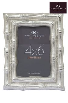 Fifty Five South Silver Hiba Bamboo Effect Photo Frame 4x6