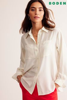 Boden Cream Sienna Silk Shirt