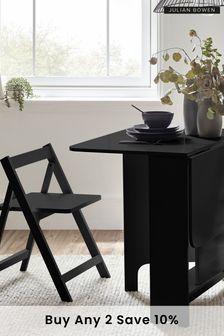 Julian Bowen Black Gatan Gateleg Table With 2 Chairs