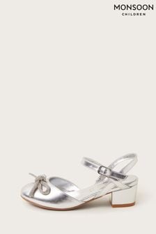 Monsoon Silver Dazzle Bow Heel Sandals