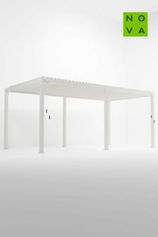 Nova Outdoor Living White Titan 6.0m x 3.6m Aluminium Garden Pergola