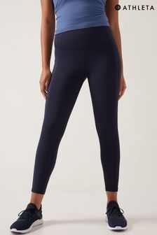 Athleta Navy Blue 7/8 Length Saluation High Waisted Pocket Leggings