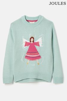 Joules Cracking Blue Intarsia Artwork Jumper