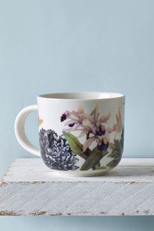 Kew Gardens Set of 2 White Bee Floral Mugs