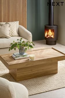 Light Natural Light Natural Hayford Oak Effect Storage Coffee Table