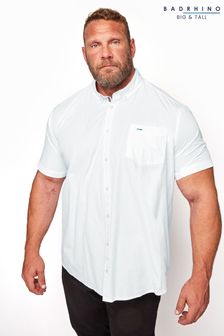 BadRhino Big & Tall White Short Sleeve 100% Cotton Oxford Shirt