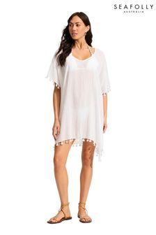 Seafolly Amnesia Tassel Trim 100% Cotton Kaftan