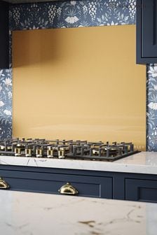 Brass Glass Kitchen Splashback 90x75cm