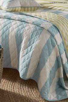 Seaspray Lille Stripe Quilted Bedspread