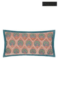 Riva Paoletti RoseFrench Blue Casa Embroidered Cotton Velvet Cushion