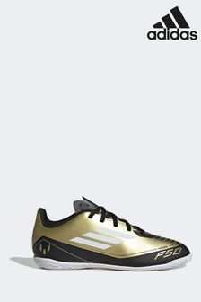 adidas Gold/White Kids F50 Club Messi Indoor Boots