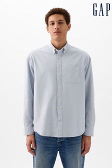 Gap Blue Long Sleeve Oversized Oxford Shirt