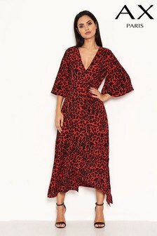 ax paris red leopard dress