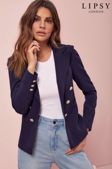 Navy blue casual blazer womens