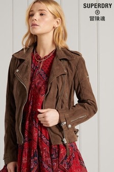 womens dark brown suede jacket