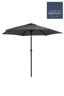2.7m Metal Garden Grey Umbrella By Charles Bentley