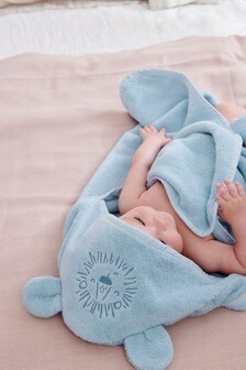 Blue Lion Hooded Baby Towel