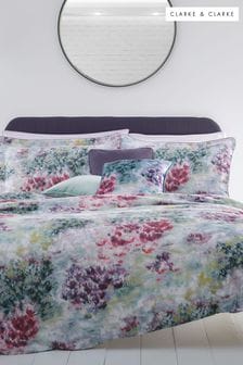 Clarke & Clarke Purple Fiore Duvet Cover and Pillowcase Set