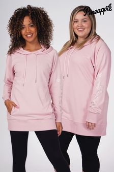 Pineapple Pink Longline Logo Hoodie