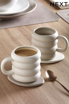 Set of 2 Natural Speckle Mugs