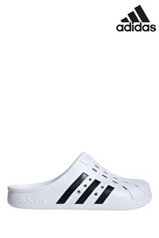 adidas White Sportswear Adilette Clogs