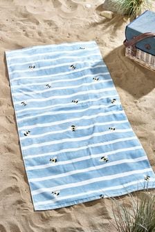 Blue Bees Beach Towel