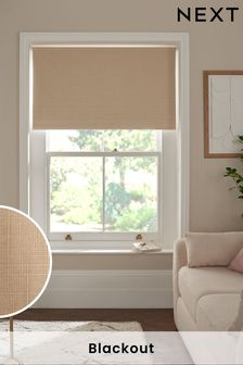 Natural Ready Made Textured Blackout Blind