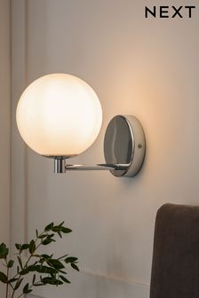 Chrome Globe Outdoor And Indoor (Including Bathroom) Wall Light