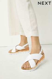 White Regular/Wide Fit Forever Comfort® Sports Cross Over Wedges