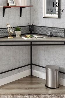 Grey Banbury Designs Corner Desk with Mesh
