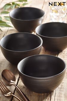 Black Bronx Set of 4 Bowls