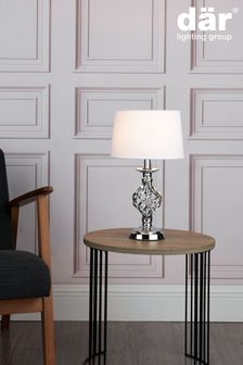 Dar Lighting Chrome Dar Cowley Touch Table Lamp With Shade