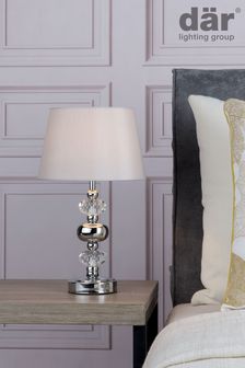 Dar Lighting Grey Monroe Touch Table Lamp With Shade