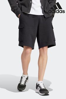 adidas Black 100% Cotton Essentials French Terry Cargo Shorts