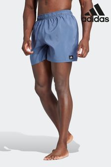 adidas Blue Solid CLX Short Length Swim Shorts