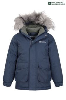 Mountain Warehouse Blue Ranger Plain Kids Water Resistant Jacket