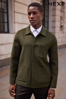 Khaki Green Premium Soft Touch Wool Rich Shacket